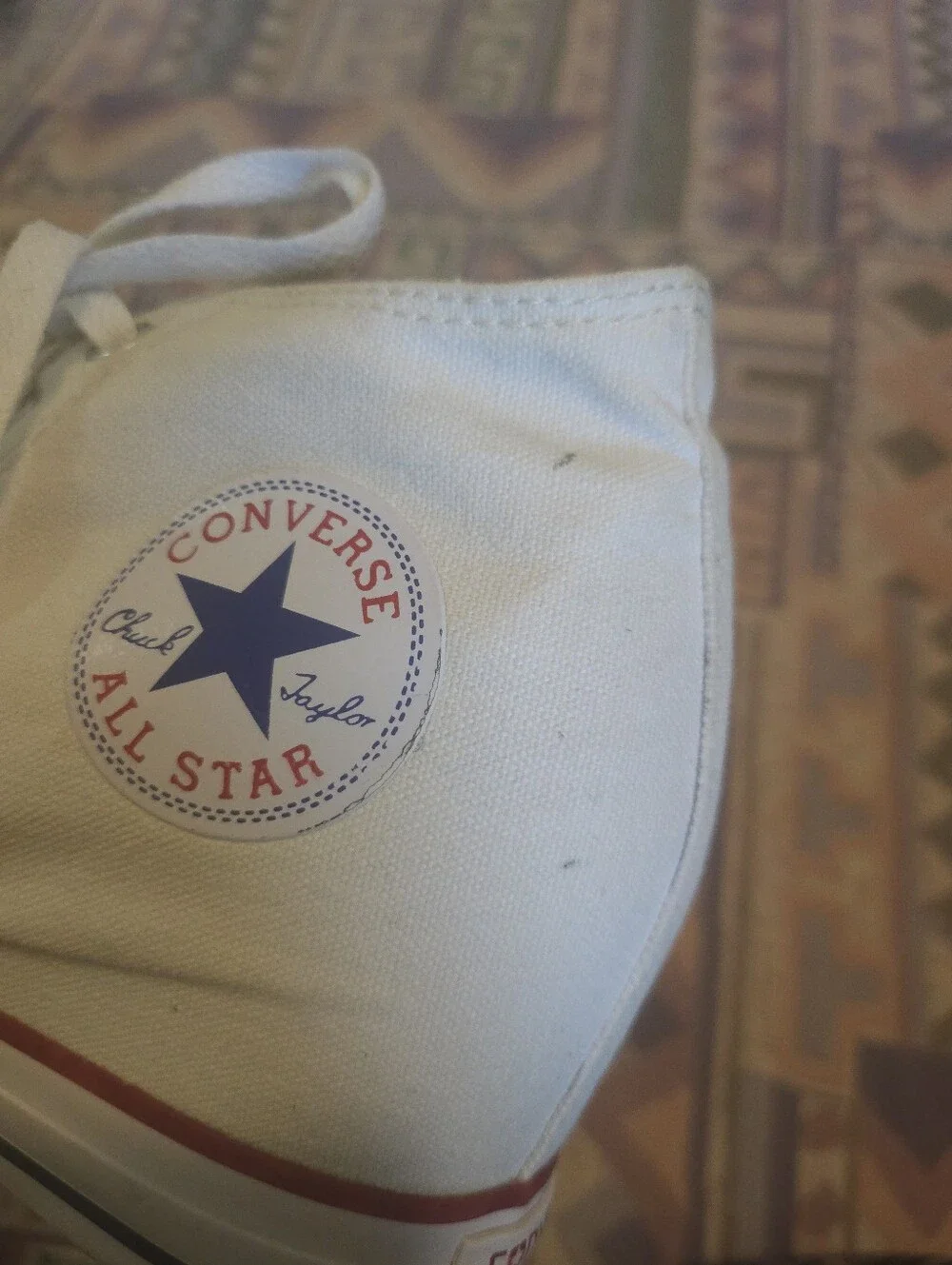 Converse White High Top Hidden Wedges Size 10